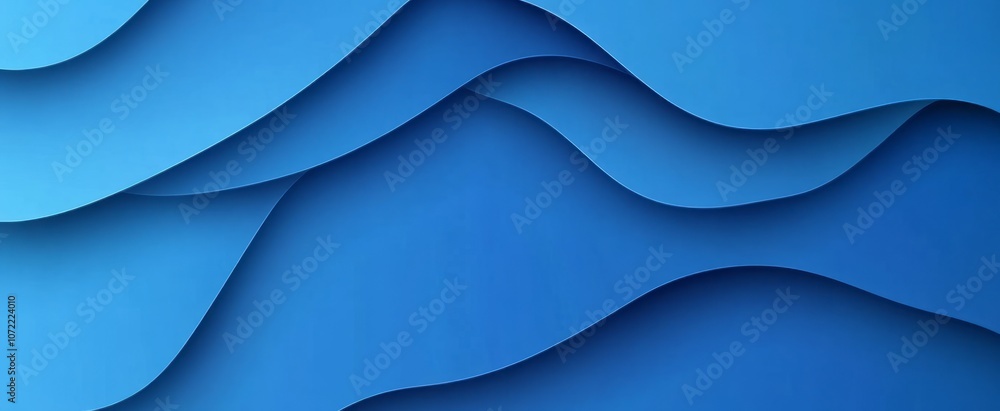 Obraz premium Abstract Blue Paper Wave Pattern Background