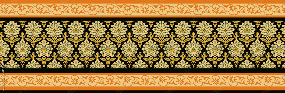 seamless beautiful wallpaper cards border design floral leaf vintage ornament Victorian geometric ethnic print paisley pattern