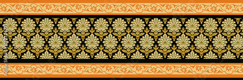 Obraz na płótnie seamless beautiful wallpaper cards border design floral leaf vintage ornament Victorian geometric ethnic print paisley pattern w salonie