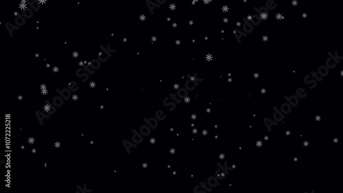 Seamless Loop of Snowflake Particle Falling on Alpha Transparent Background
