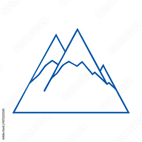 Outline of mountains in a minimalist design, symbolizing adventure and exploration