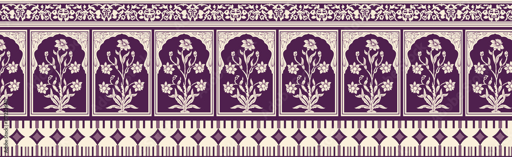 seamless beautiful wallpaper cards border design floral leaf vintage ornament Victorian geometric ethnic print paisley pattern