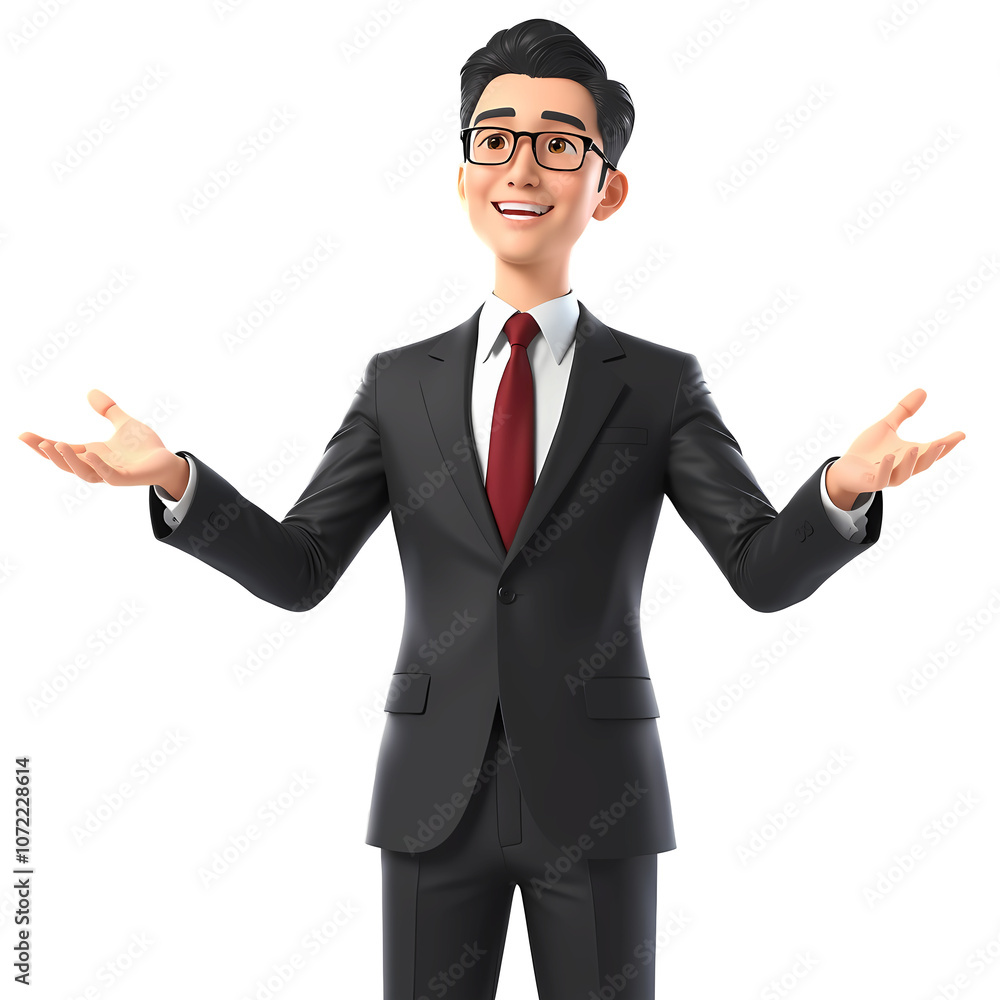 Businessman Open Arms Welcoming Pose Transparent Background Businessman Open Arms Welcoming Pose Transparent Background
