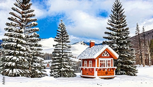 Cozy Winter Cabin in the Mountains