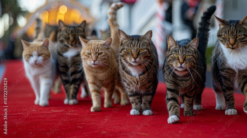 Cats on the red carpet Cats on the red carpet
