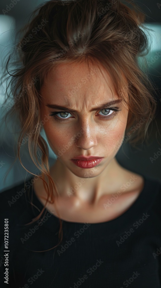 Close Up Portrait of a Woman with Intense Emotion Close Up Portrait of a Woman with Intense Emotion