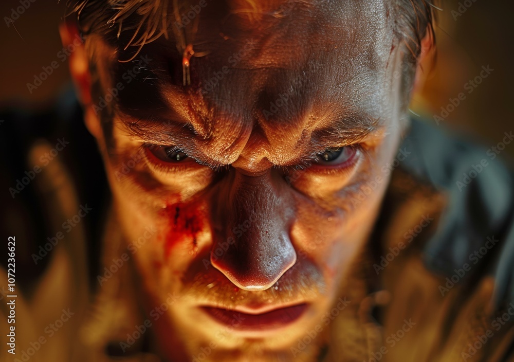 Closeup Portrait of an Angry Man Closeup Portrait of an Angry Man