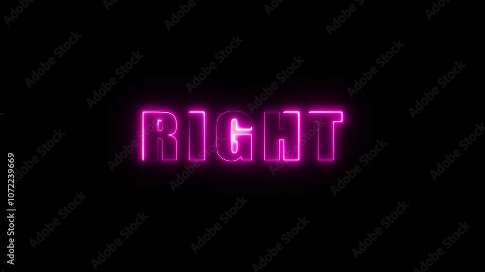 Abstract Neon Check Mark Text Animation on Black Background. Abstract Neon Check Mark Text Animation on Black Background.