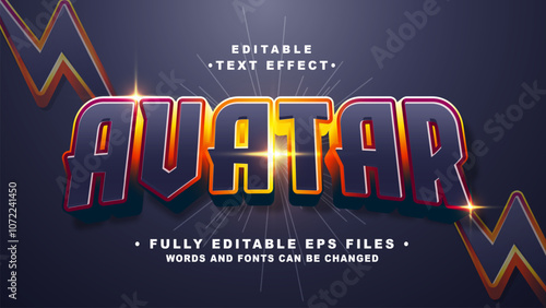 editable 3d avatar bold text effect.typhography logo