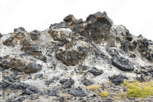 Rugged Lava Field with Moss and Overcast Sky