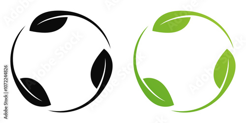 Set of nature leaves recycling
