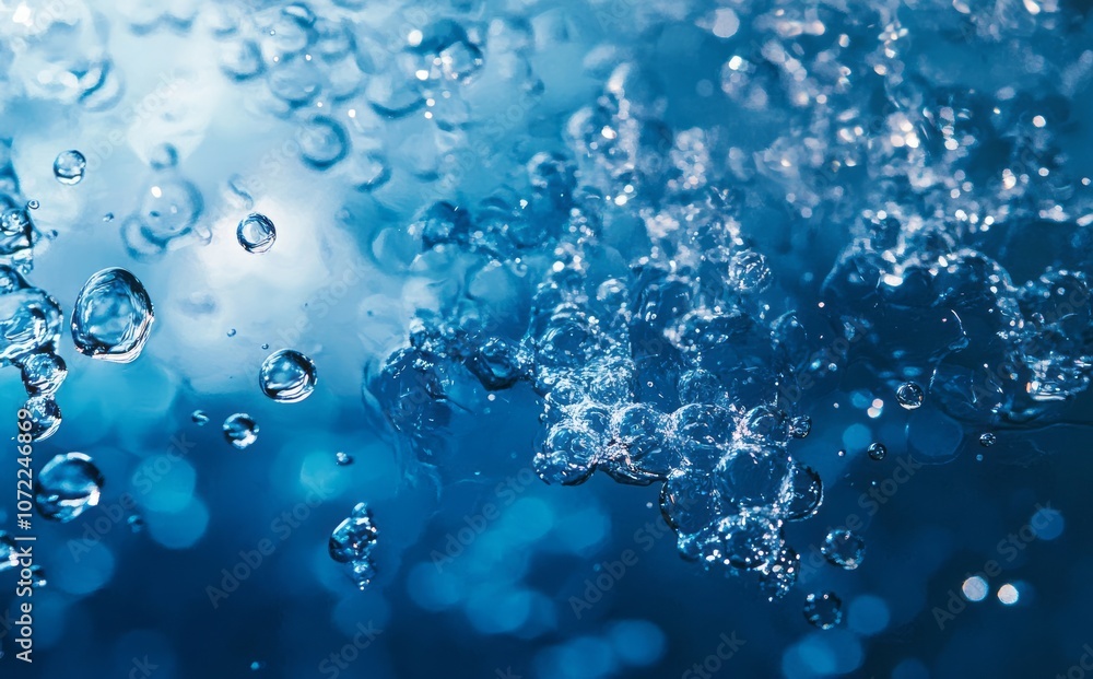 Abstract Blue Water Bubbles and Bokeh Abstract Blue Water Bubbles and Bokeh