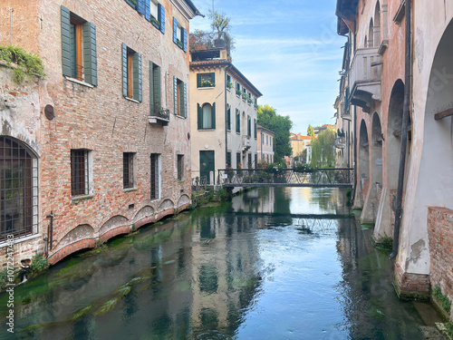 palazzi storici del centro città di treviso, italia, historic buildings in the city center of treviso, italy photo