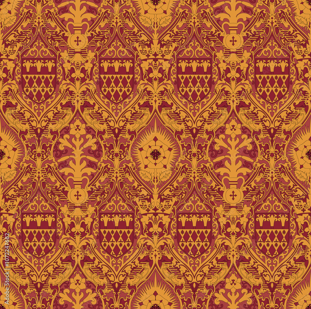 seamless beautiful wallpaper cards all over design floral leaf vintage ornament Victorian ethnic geometric print paisley pattern