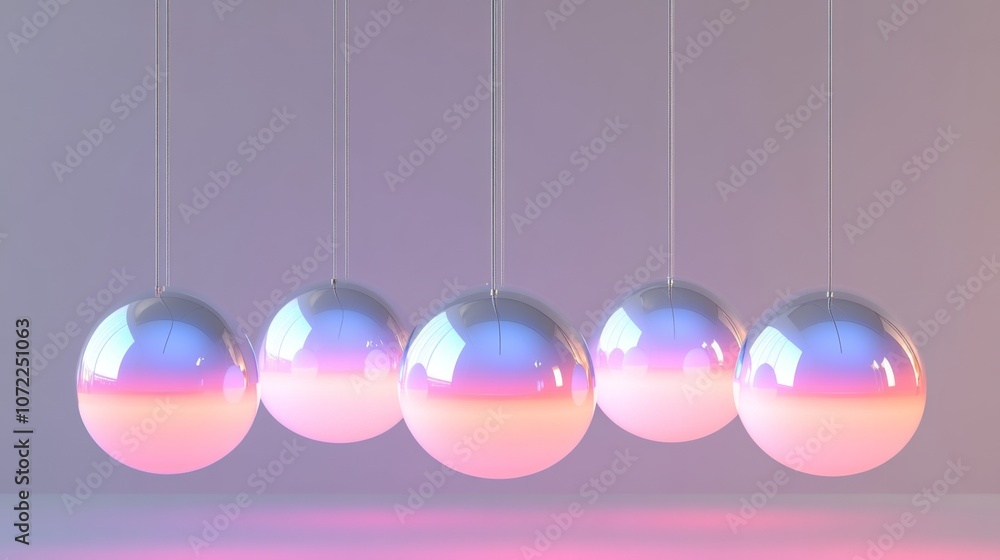 Trio of transparent glass orbs suspended from ceiling, reflecting light, creating elegant, modern decor in minimalist space. Trio of transparent glass orbs suspended from ceiling, reflecting light, creating elegant, modern decor in minimalist space.