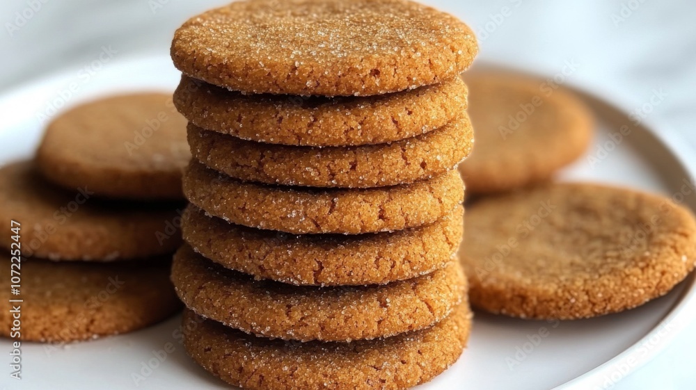 Stack of Freshly Baked Brown Sugar Cookies Stack of Freshly Baked Brown Sugar Cookies