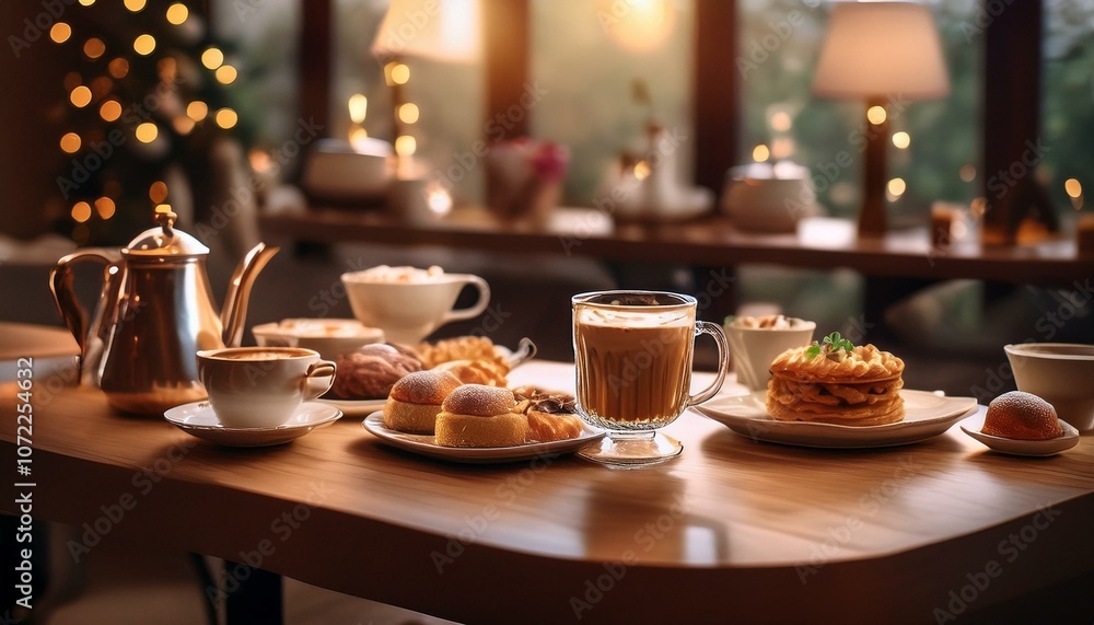 Fototapeta premium Coffee and dessert at the cafe