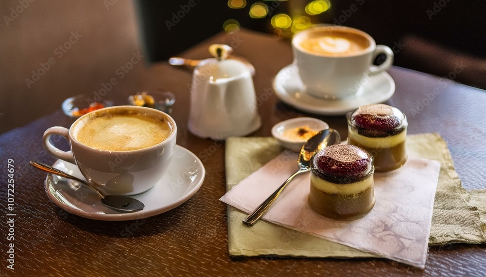 Fototapeta premium Coffee and dessert at the cafe