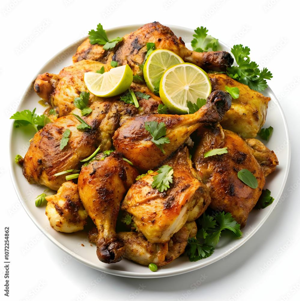 A platter of succulent chicken sajji, a traditional dish A platter of succulent chicken sajji, a traditional dish