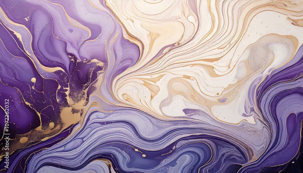 Lavender and Cream Ethereal Marbling with Organic Flow Lavender and Cream Ethereal Marbling with Organic Flow