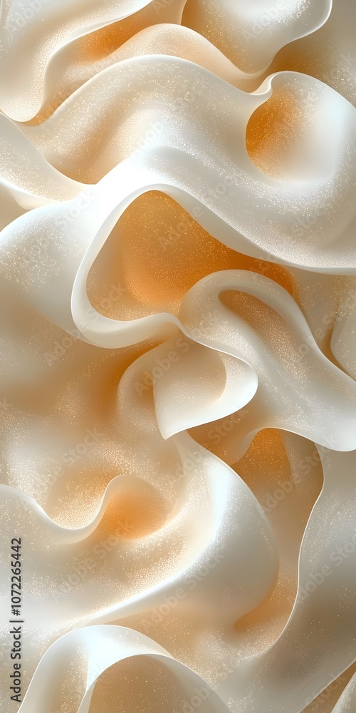 Abstract close-up of silky white fabric with soft, flowing textures and warm golden undertones, creating a serene and elegant atmosphere. Abstract close-up of silky white fabric with soft, flowing textures and warm golden undertones, creating a serene and elegant atmosphere.