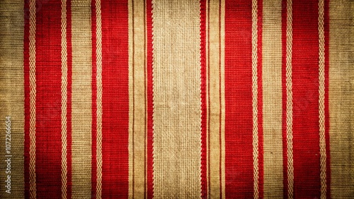 Bold Red and Beige Striped Fabric Background