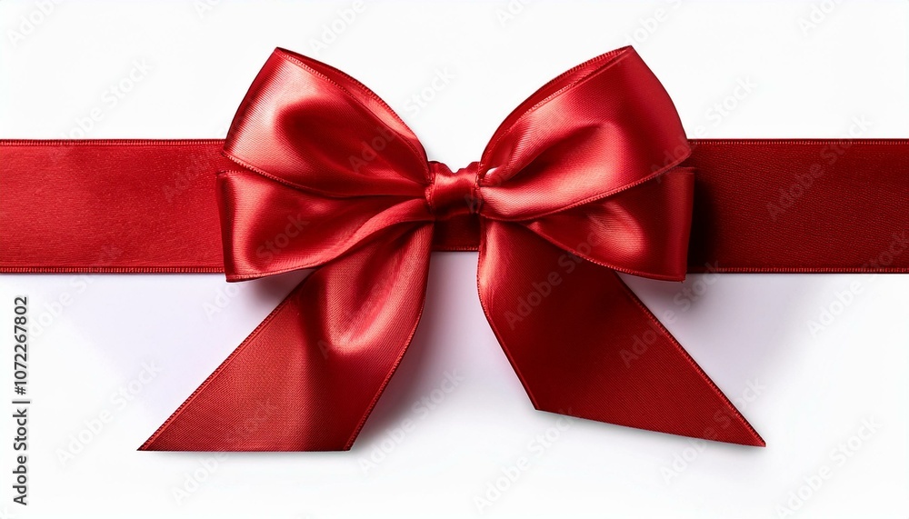Fototapeta premium red satin ribbon and bow vector illustration