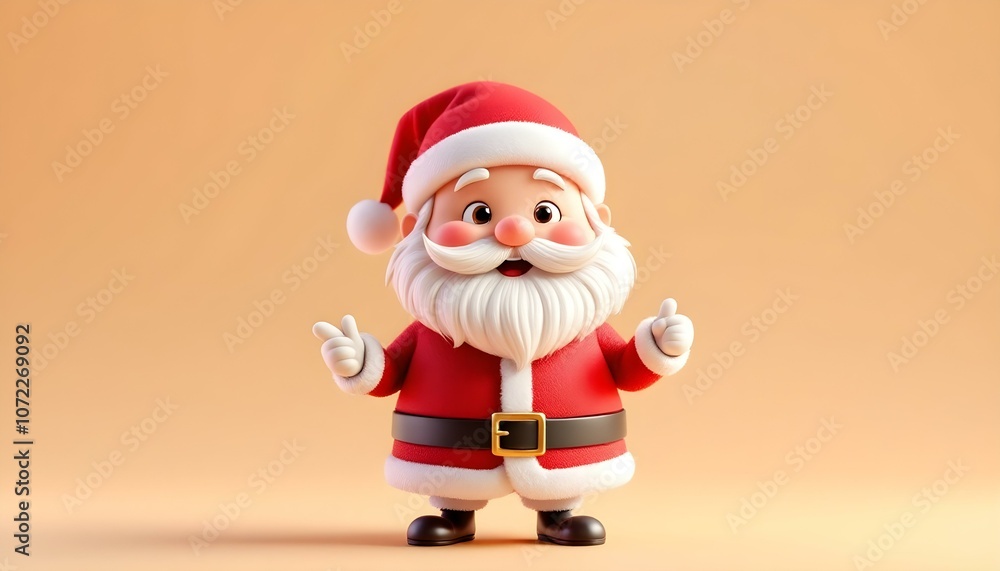 3D cartoon Santa Claus character pointing up. Santa Claus Christmas cartoon character standing giving a thumbs up and pointing. Merry Christmas and Happy New Year, 3d illustration and rendering 3D cartoon Santa Claus character pointing up. Santa Claus Christmas cartoon character standing giving a thumbs up and pointing. Merry Christmas and Happy New Year, 3d illustration and rendering