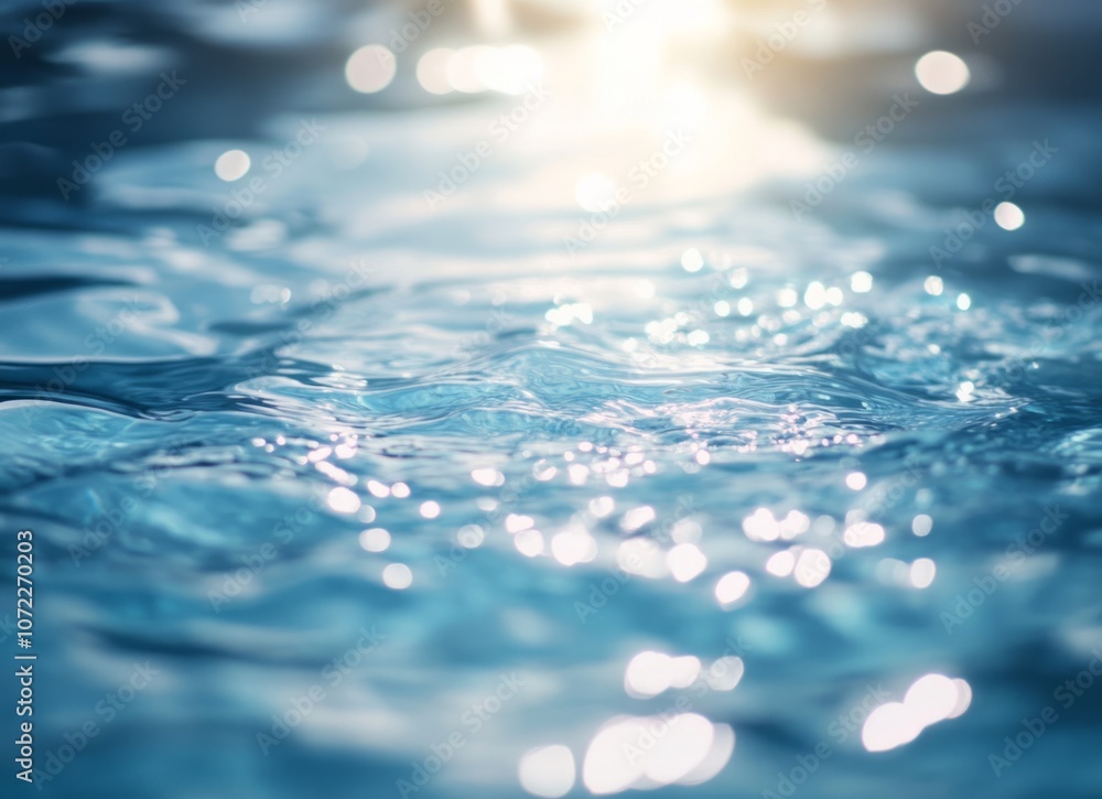 Abstract Blue Water Surface with Glimmering Light Reflections Abstract Blue Water Surface with Glimmering Light Reflections