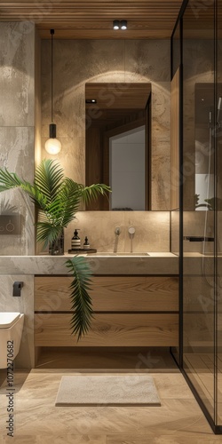 Modern Minimalist Wooden Bathroom Design