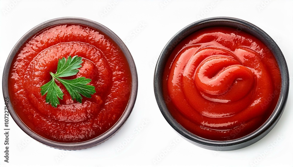 Collection of tomato sauce in a bowl on isolate White background, PNG Collection of tomato sauce in a bowl on isolate White background, PNG