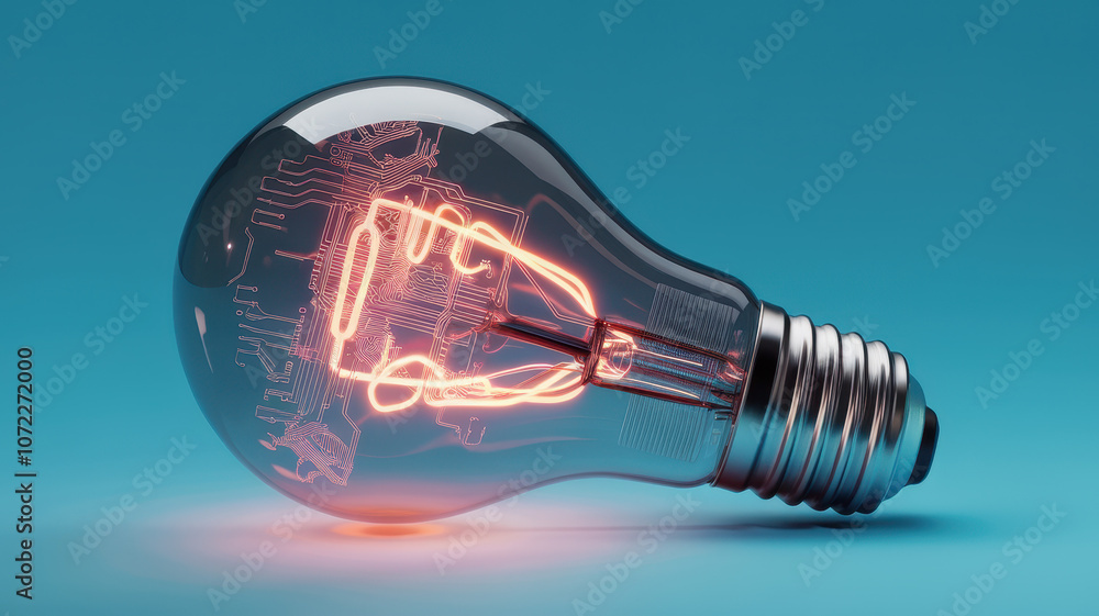 A close-up of a lightbulb showcasing intricate circuitry in neon orange, symbolizing innovation and creativity in technology. A close-up of a lightbulb showcasing intricate circuitry in neon orange, symbolizing innovation and creativity in technology.
