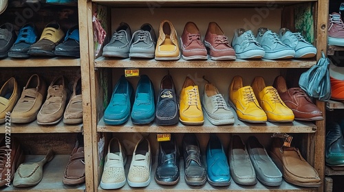 Wallpaper Mural A Variety of Shoes for Sale in a Shoe Shop Torontodigital.ca