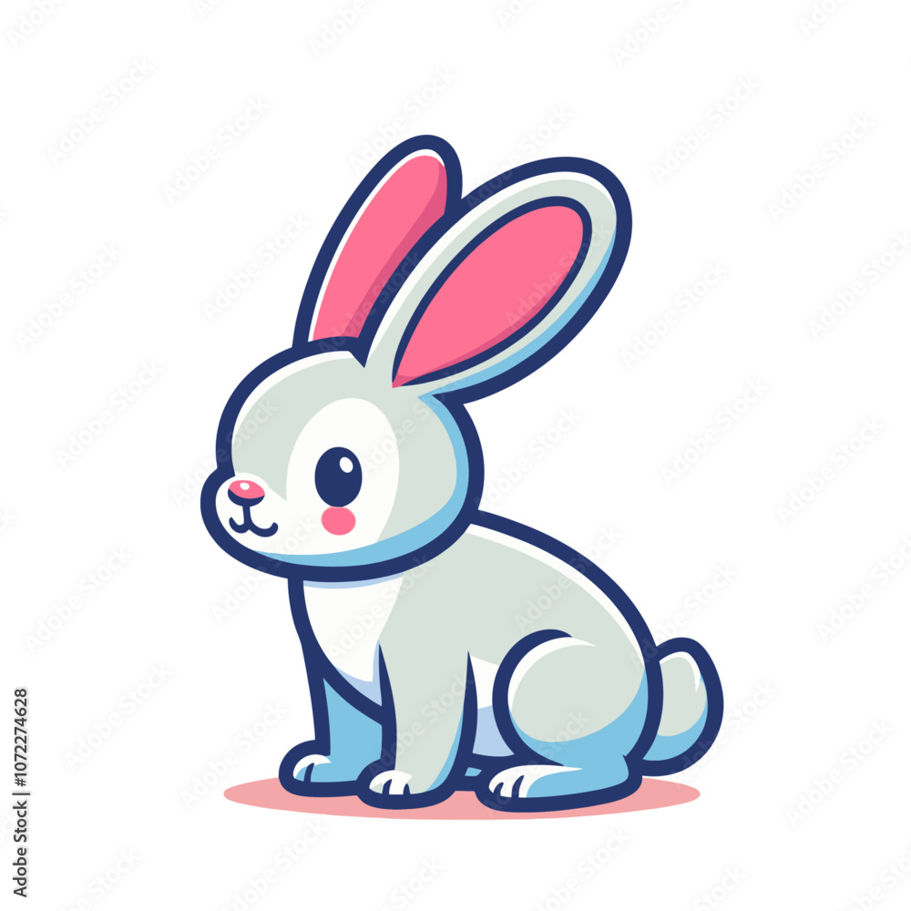 Fototapeta premium Cute rabbit or bunny animal isolated vector illustration