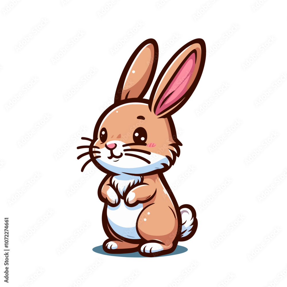 Obraz premium Cute rabbit or bunny animal isolated vector illustration