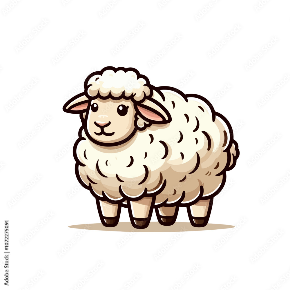 Cute little cartoon sheep character vector isolated illustration
Cute little cartoon sheep character vector isolated illustration