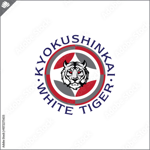 Emblem of kyokushin karate power fist . Vector.