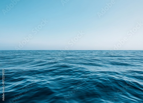 Rippling Ocean Surface Under a Clear Blue Sky