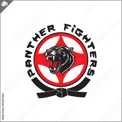 Emblem of kyokushin karate power fist . Vector.