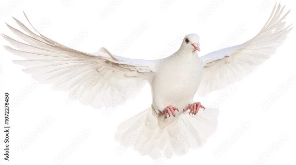 Fototapeta premium Graceful white dove with outstretched wings