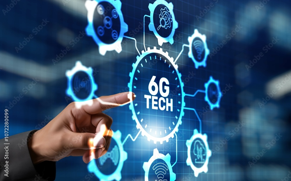 6G Network high-speed mobile Internet, new generation networks. Networking concept 6G Network high-speed mobile Internet, new generation networks. Networking concept