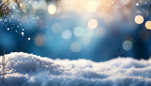 Wallpaper Mural Winter background with snow and blurred bokeh.Merry Christmas and happy New Year greeting card with copy-space. Torontodigital.ca