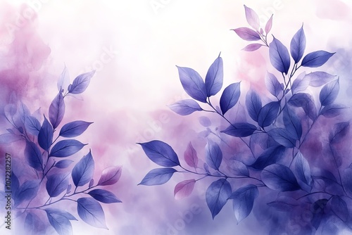Watercolor Purple Leaves - Delicate Floral Art