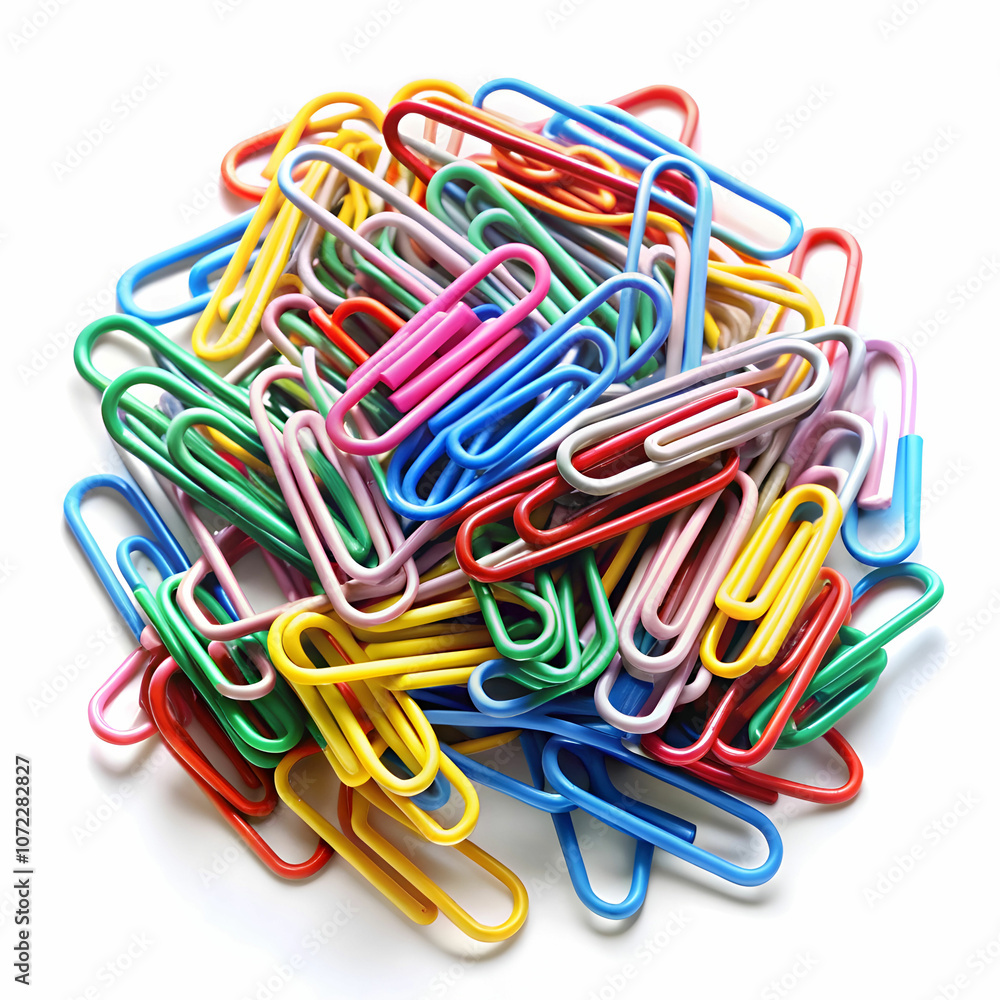 A simple paper clip placed on a white background A simple paper clip placed on a white background