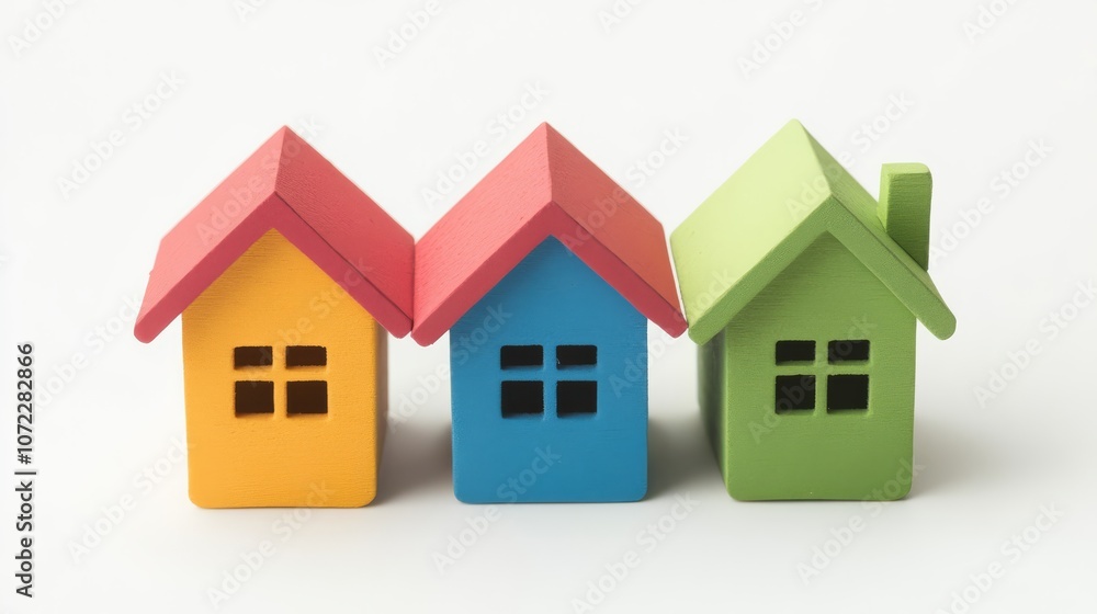 Colorful Mini Houses in a Row Colorful Mini Houses in a Row