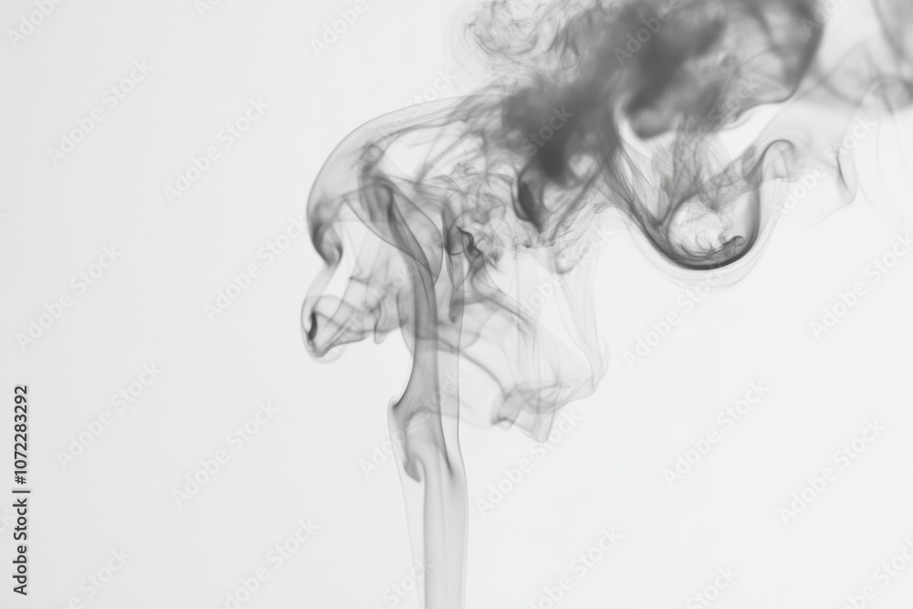 Abstract Smoke Pattern Against White Background Abstract Smoke Pattern Against White Background