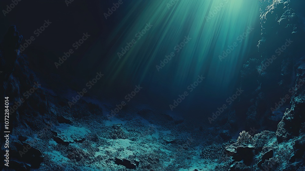 CO2 uptake in deep-sea ecosystems, illustrating deep-sea life, dark ocean layers capturing CO2, mysterious underwater visuals CO2 uptake in deep-sea ecosystems, illustrating deep-sea life, dark ocean layers capturing CO2, mysterious underwater visuals