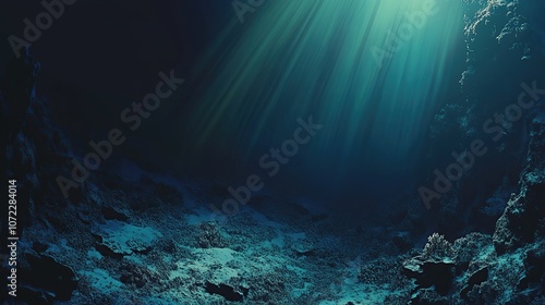 Wallpaper Mural CO2 uptake in deep-sea ecosystems, illustrating deep-sea life, dark ocean layers capturing CO2, mysterious underwater visuals Torontodigital.ca