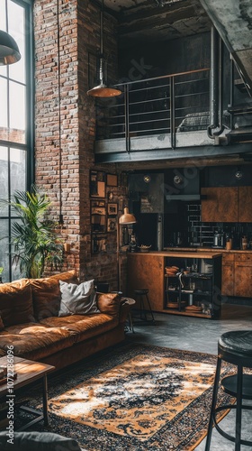 Cozy Industrial Loft Apartment Interior Design