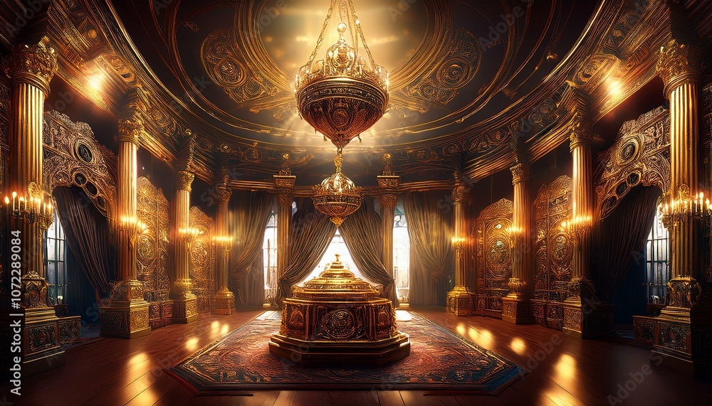 Fototapeta premium A writing desk holds scrolls and documents of great importance. 